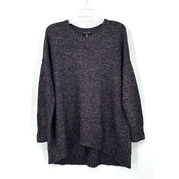 sweater tunic knit wool cotton heathered marled fleck cozy S M - Picture 2 of 6